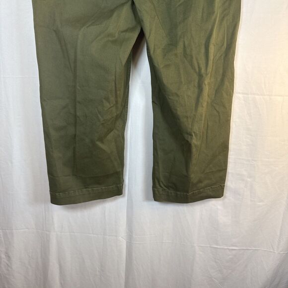 Women’s Torrid Crop Wide Leg Stretch Twill High Rise Patch Pant Green NWT - Picture 11 of 15